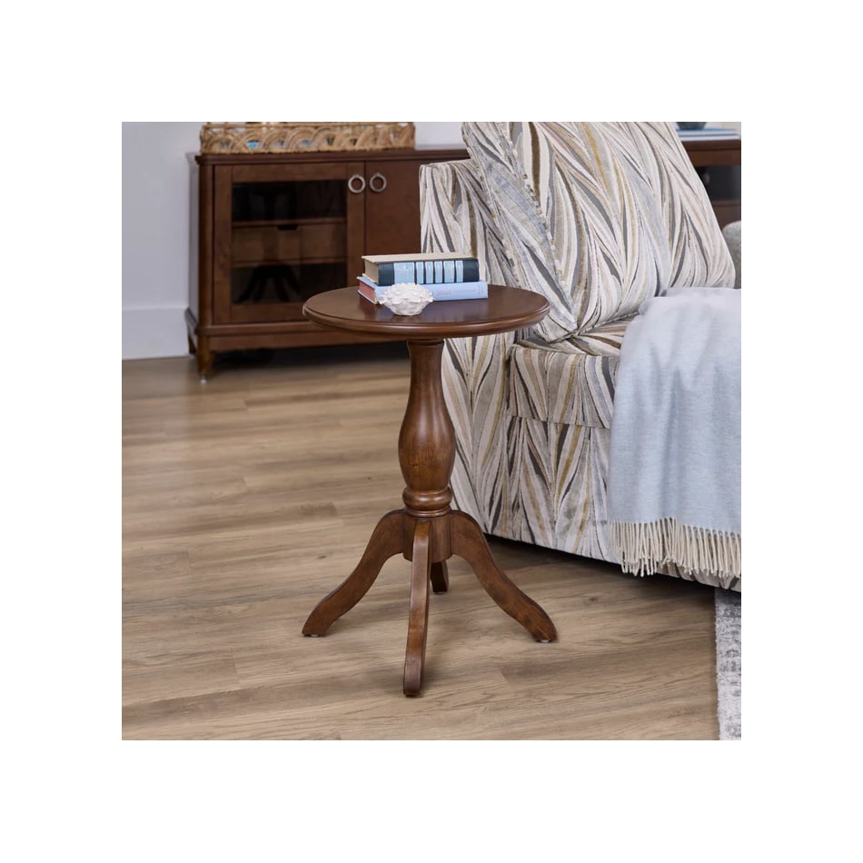 flxd brown chairside table bll  