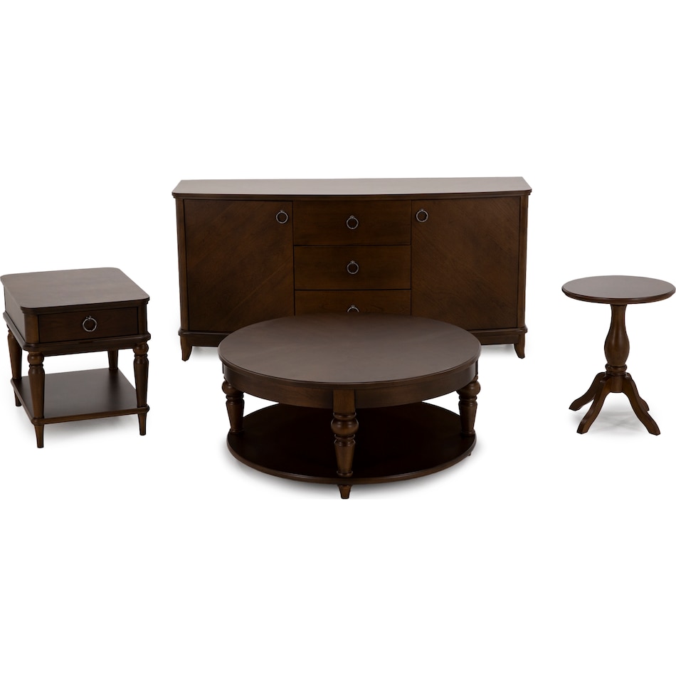 flxd brown chairside table bll  