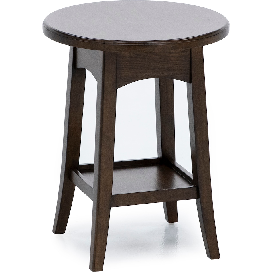 flxd brown chairside table slv  