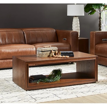Flexsteel Waterfall Brown Castered Cocktail