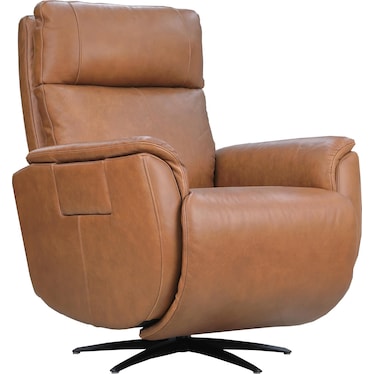 Zen Cove Leather Fully Loaded Swivel Recliner with Heat, Massage, Storage Console & Wireless Remote