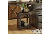 flxd dark brown   exposed bolt heads chairside table crp  