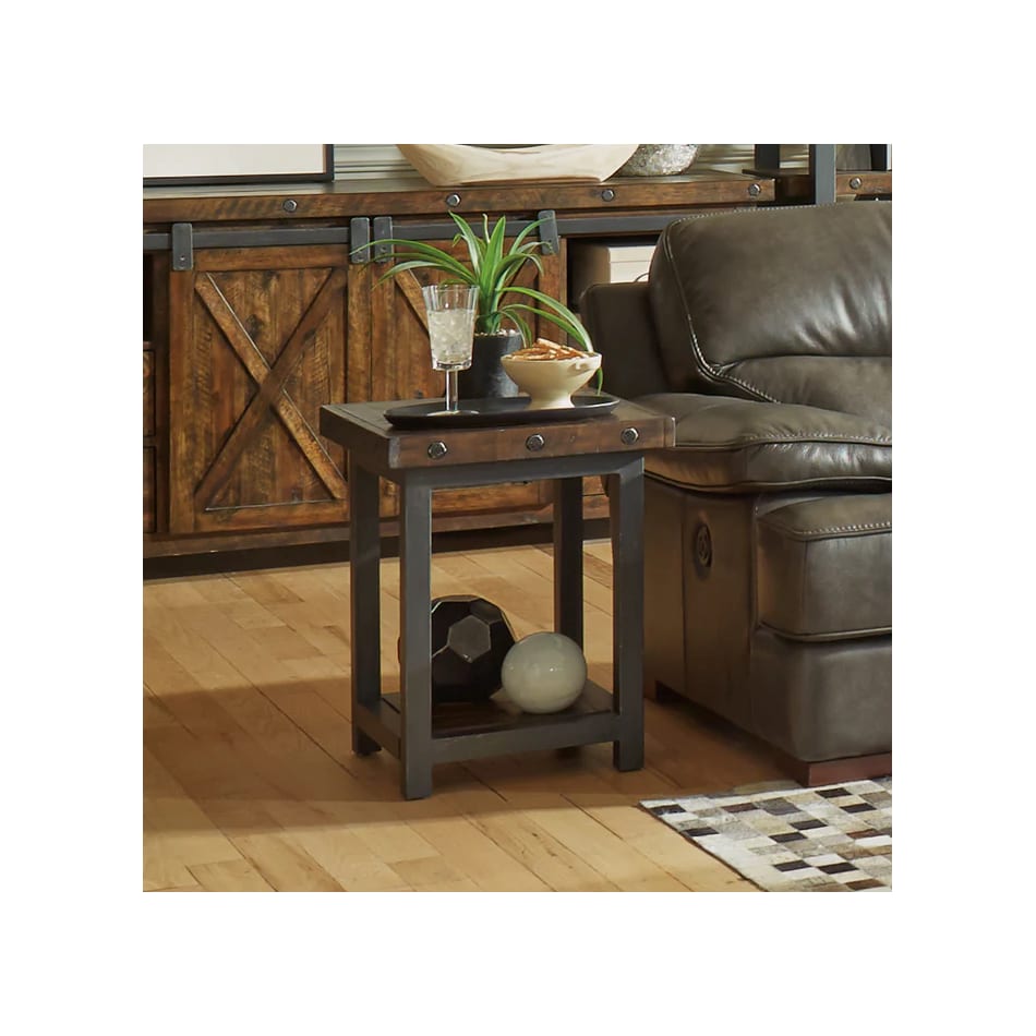 flxd dark brown   exposed bolt heads chairside table crp  