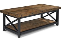 flxd dark brown   exposed bolt heads cocktail table crp  