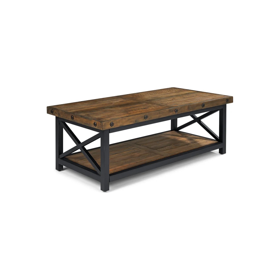 flxd dark brown   exposed bolt heads cocktail table crp  