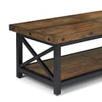 flxd dark brown   exposed bolt heads cocktail table crp  