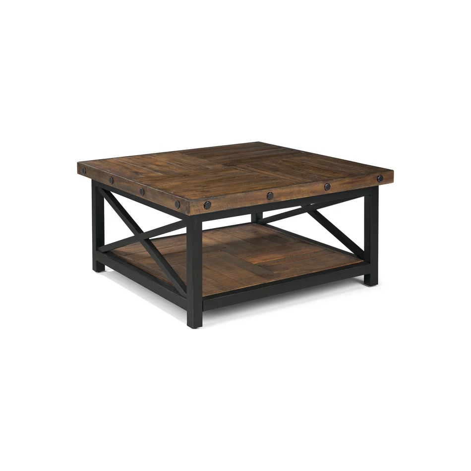 flxd dark brown   exposed bolt heads cocktail table crp  