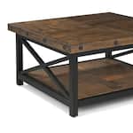 flxd dark brown   exposed bolt heads cocktail table crp  