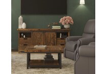 flxd dark brown   exposed bolt heads cocktail table crp  