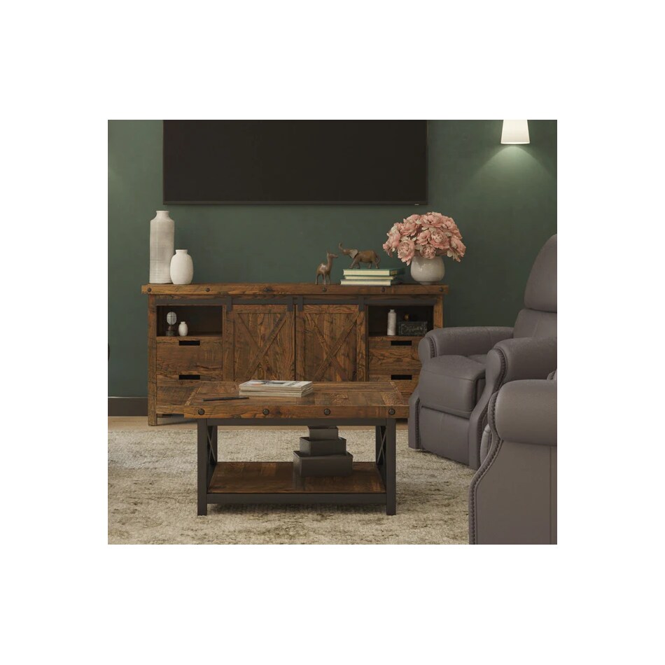 flxd dark brown   exposed bolt heads cocktail table crp  