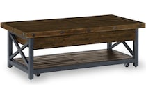 flxd dark brown   exposed bolt heads cocktail table crp  