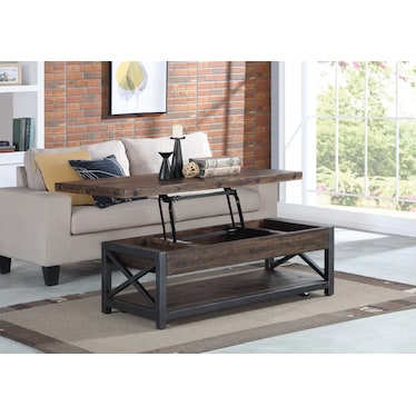 Carpenter Dark Brown Lift Top Cocktail