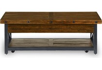 flxd dark brown   exposed bolt heads cocktail table crp  