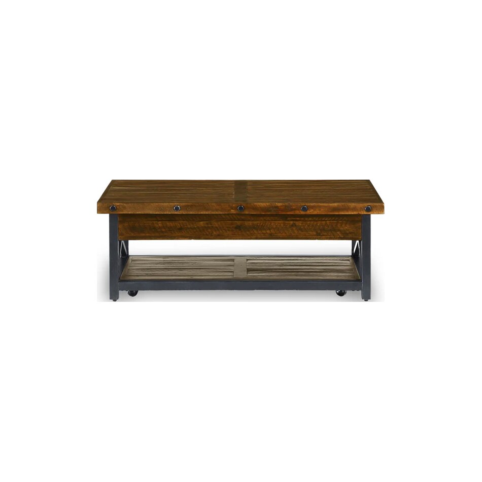 flxd dark brown   exposed bolt heads cocktail table crp  