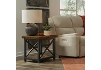 flxd dark brown   exposed bolt heads end table crp  