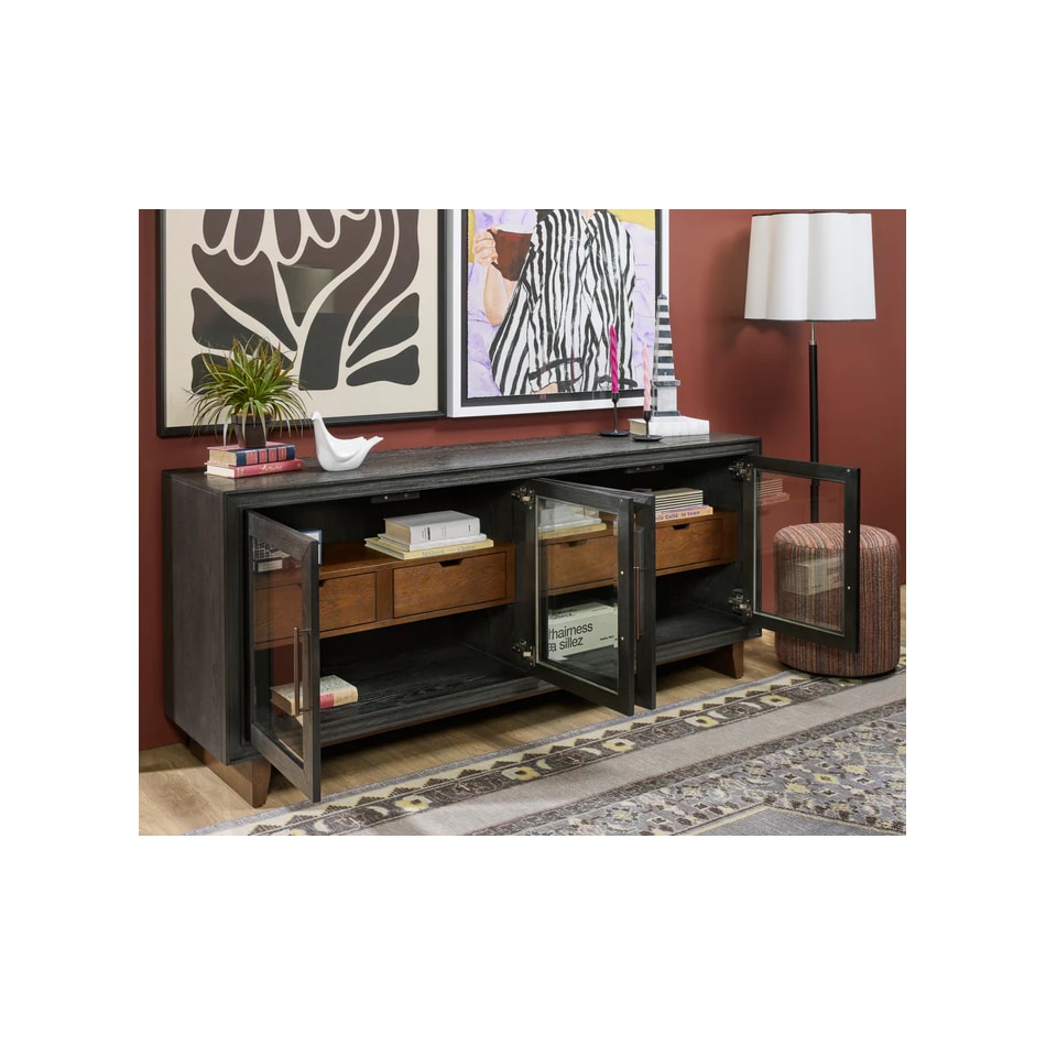 flxd ebony and natural oak console wrf  