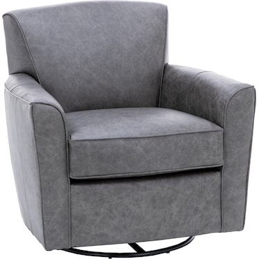 Kingman Leather Swivel Glider