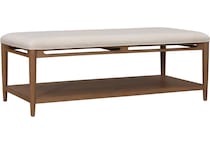 flxd medium brown oak finish   cream colored performance fabr cocktail table vrn  