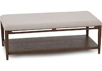 flxd medium brown oak finish   cream colored performance fabr cocktail table vrn  