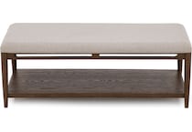 flxd medium brown oak finish   cream colored performance fabr cocktail table vrn  