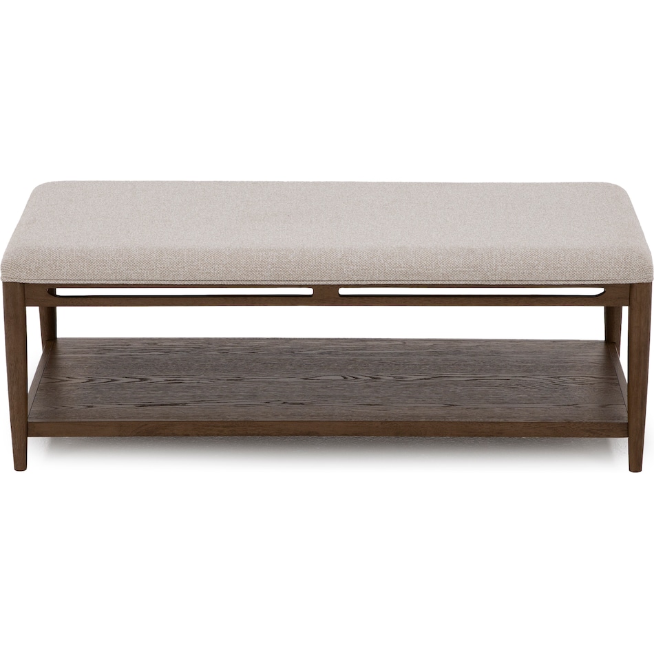 flxd medium brown oak finish   cream colored performance fabr cocktail table vrn  