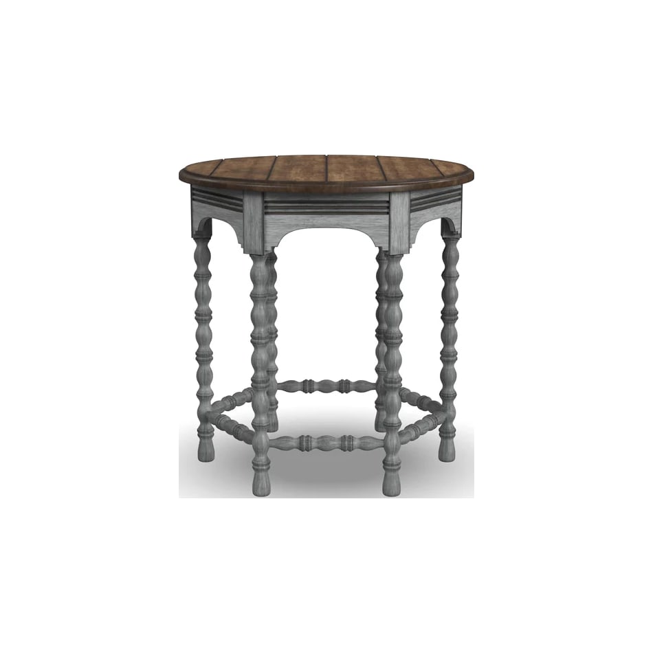 flxd medium brown tops graywash ba   gunmetal finish chairside table plm  