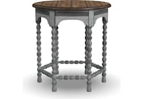 flxd medium brown tops graywash ba   gunmetal finish chairside table plm  