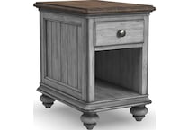 flxd medium brown tops graywash ba   gunmetal finish chairside table plm  