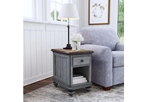 flxd medium brown tops graywash ba   gunmetal finish chairside table plm  