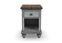 flxd medium brown tops graywash ba   gunmetal finish chairside table plm  