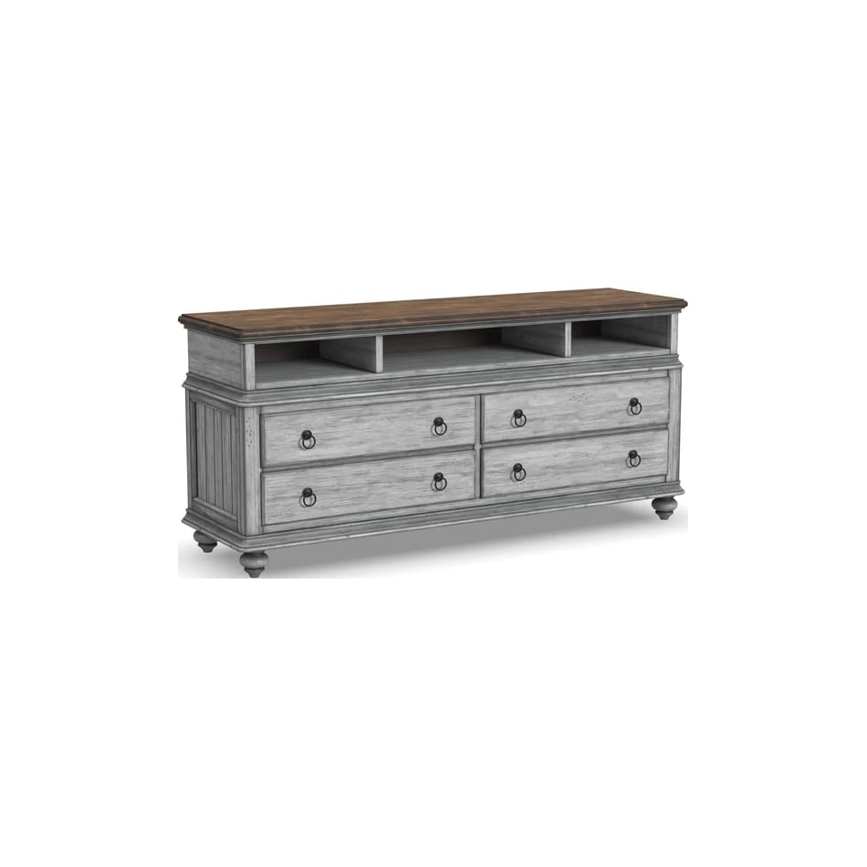 flxd medium brown tops graywash ba   gunmetal finish console plm  