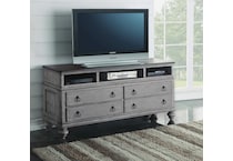 flxd medium brown tops graywash ba   gunmetal finish console plm  