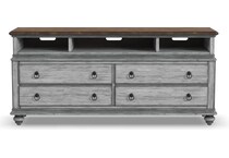 flxd medium brown tops graywash ba   gunmetal finish console plm  