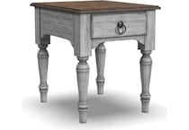 flxd medium brown tops graywash ba   gunmetal finish end table plm  