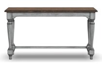 flxd medium brown tops graywash ba   gunmetal finish sofa table plm  
