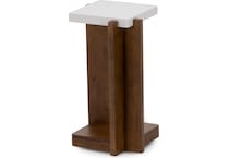 flxd warm walnut faux co chairside table lnc  