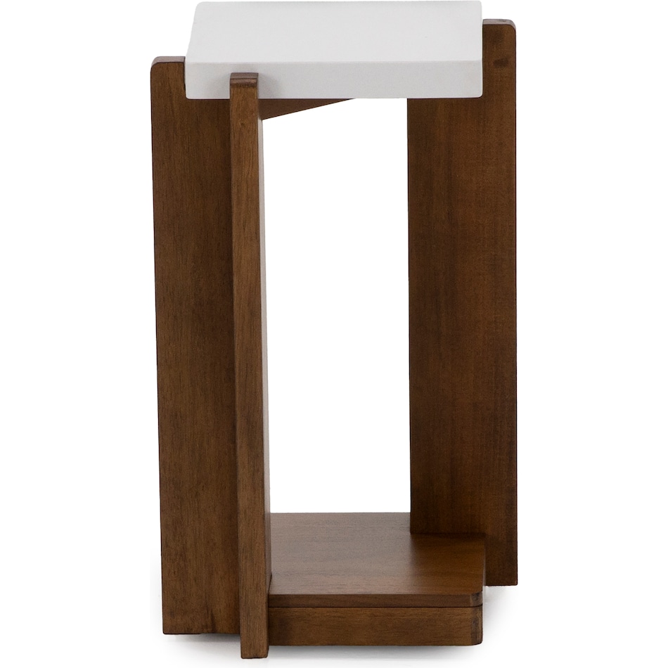 flxd warm walnut faux co chairside table lnc  