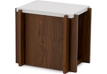 flxd warm walnut faux co end table lnc  