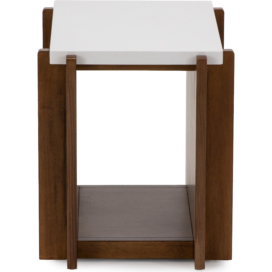 flxd warm walnut faux co end table lnc  