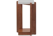 flxd warm walnut finish and faux co chairside table lnc  
