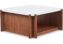 flxd warm walnut finish and faux co cocktail table lnc  