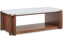 flxd warm walnut finish and faux co cocktail table lnc  