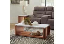 flxd warm walnut finish and faux co cocktail table lnc  