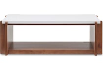 flxd warm walnut finish and faux co cocktail table lnc  