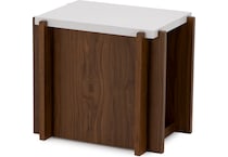flxd warm walnut finish and faux co end table lnc  