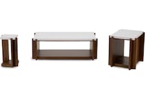 flxd warm walnut finish and faux co end table lnc  