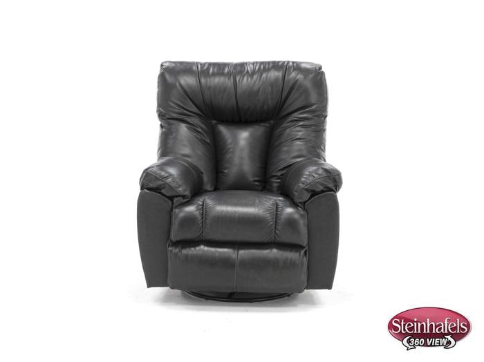 Geoff Leather Swivel Rocker Recliner, Extra Large Black Leather Recliner
