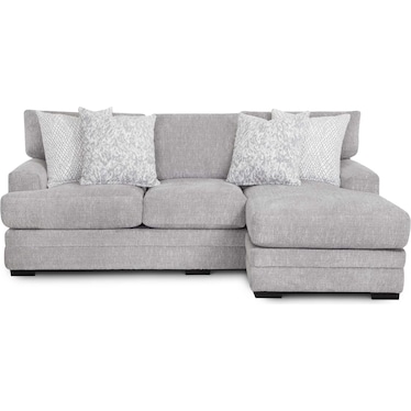 Larken Reversible Chaise Sofa in Nickel