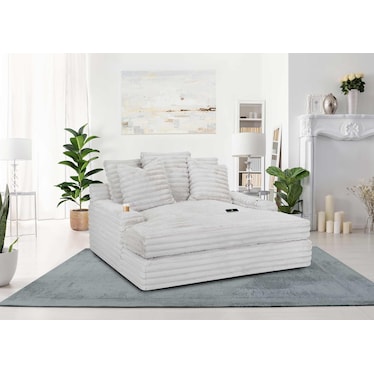 Nestle Chaise Lounge with Dual Cupholders and Charging Ports