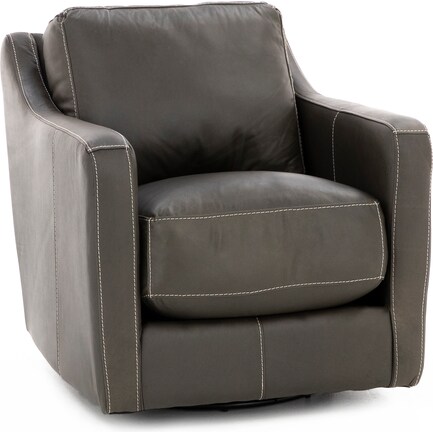 Tanya Leather Swivel Accent Chair